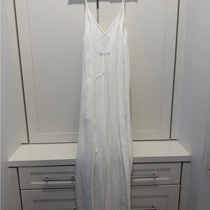 Summer White linen maxi dress. Low back- another tomorrow